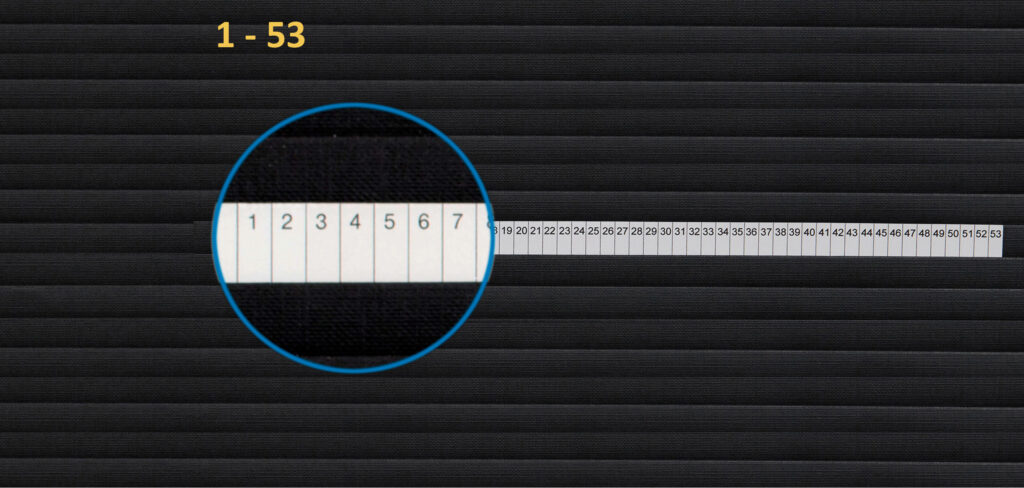 Wochenzahlen 1 - 53, Skalen mit 4 mm Strichabstand,